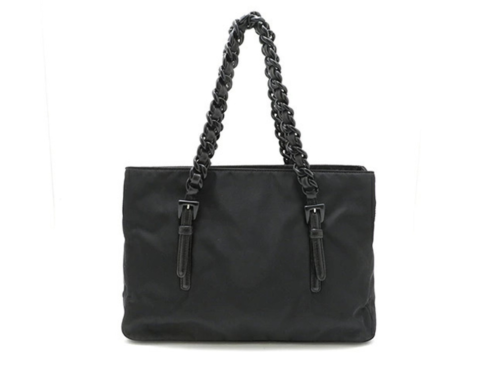 Prada Tessuto Shoulder Bag black leather